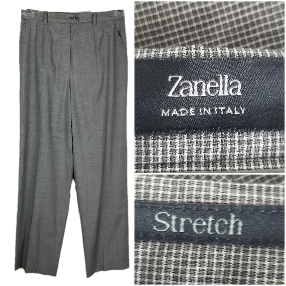 Zanella Womens Pants Sz 4 Stretch Checks - Picture 1 of 8